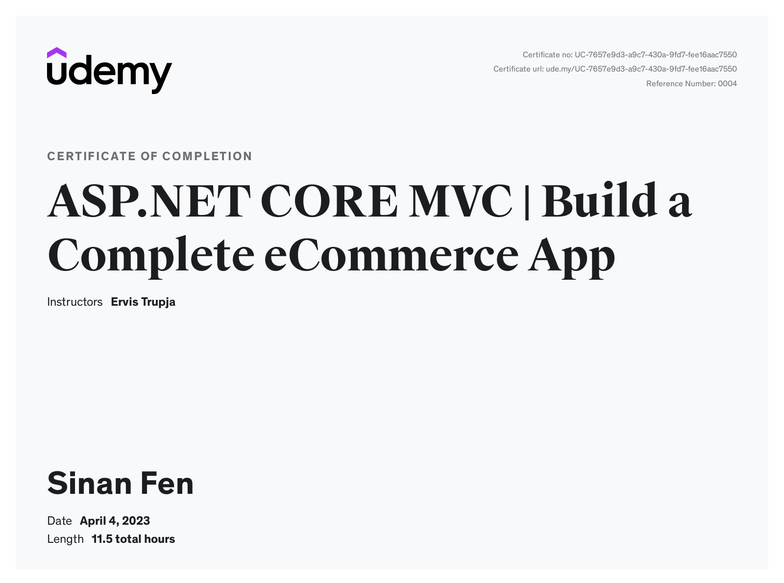 ASP.NET Core MVC - eCommerce Application